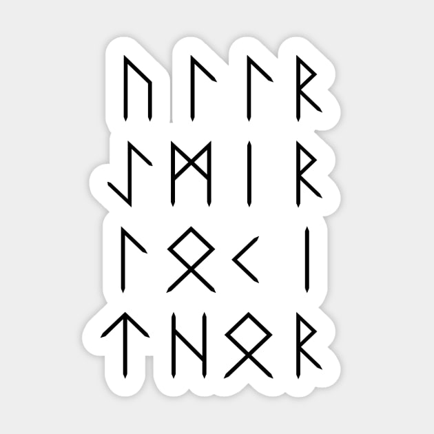 Norse God Runes - White Sticker by typelab